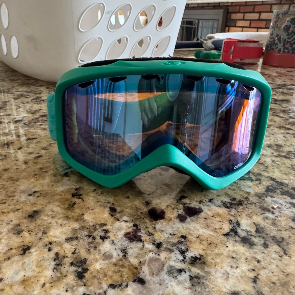 Teal Ski Goggles with Mirrored Lens
